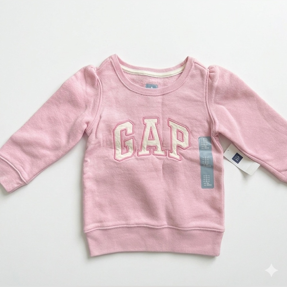 NEW Gap toddler girls' pink logo crew sweatshirt 5T/2T